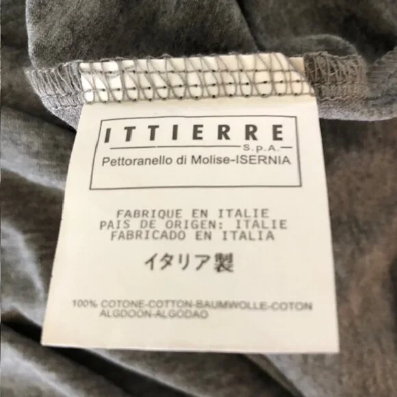 DOLCE & GABBANA V Neck Stud Polka Dot Pocket Gray Cotton Short Sleeve Te… - Picture 12 of 17